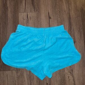 Women's Blue Terry Cloth Shorts